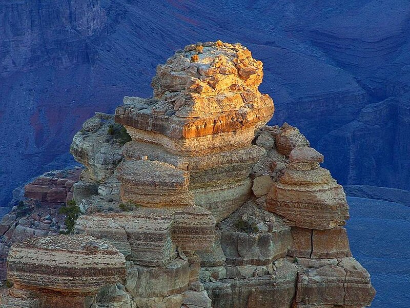 Rock Formation in Canyon — Brown, Dramatic, Sunset