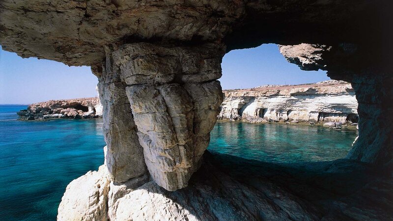 Rock Formation in Cave — Blue