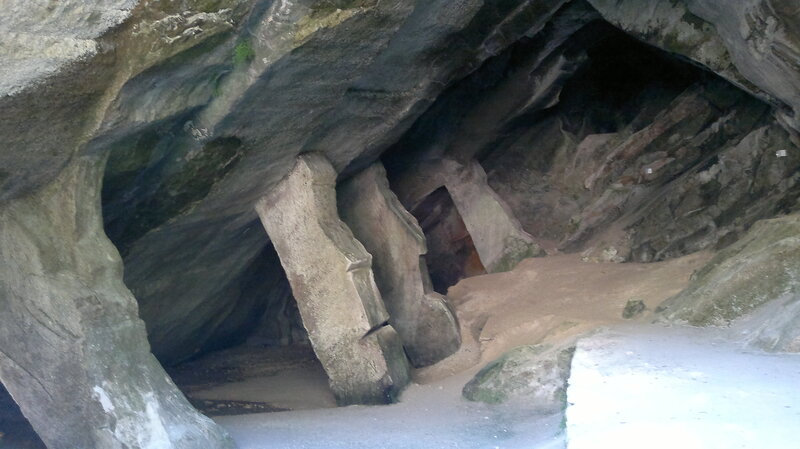 Rock Formation in Cave — Gray