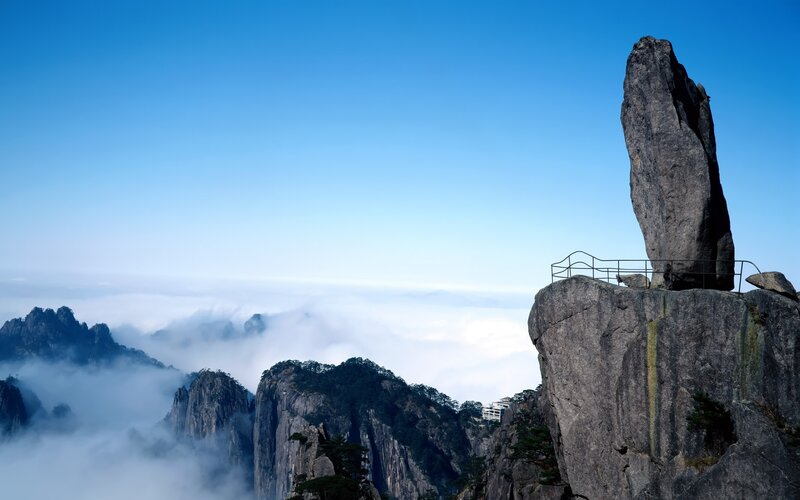 Rock Formation in Clouds — Blue