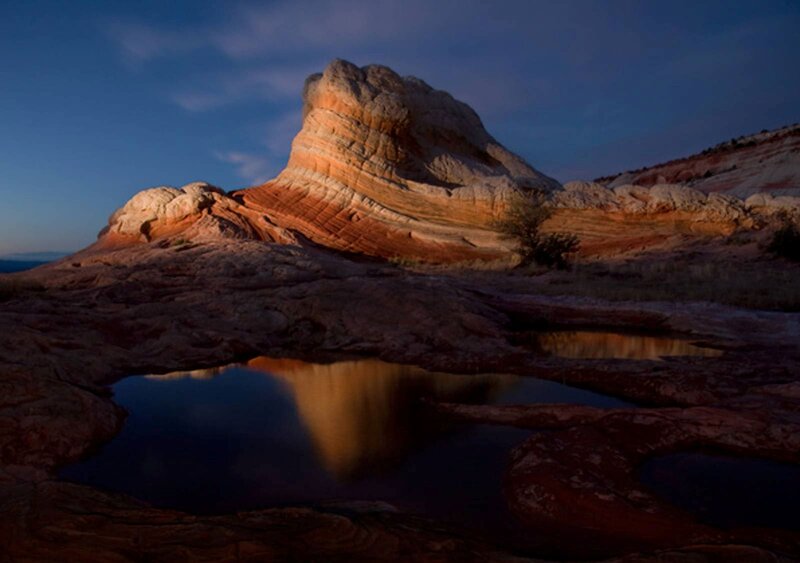 Rock Formation in Desert — Blue, Dramatic