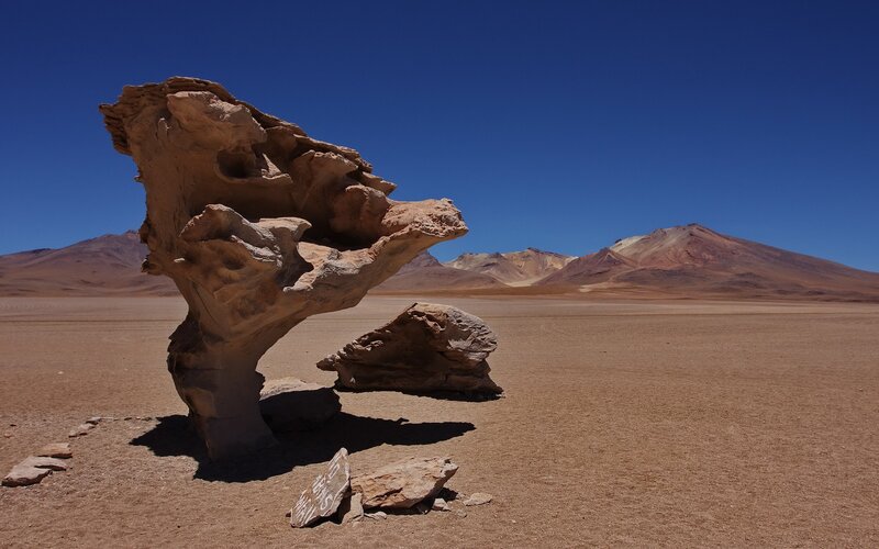 Rock Formation in Desert — Brown, Arid, Afternoon, Photograph