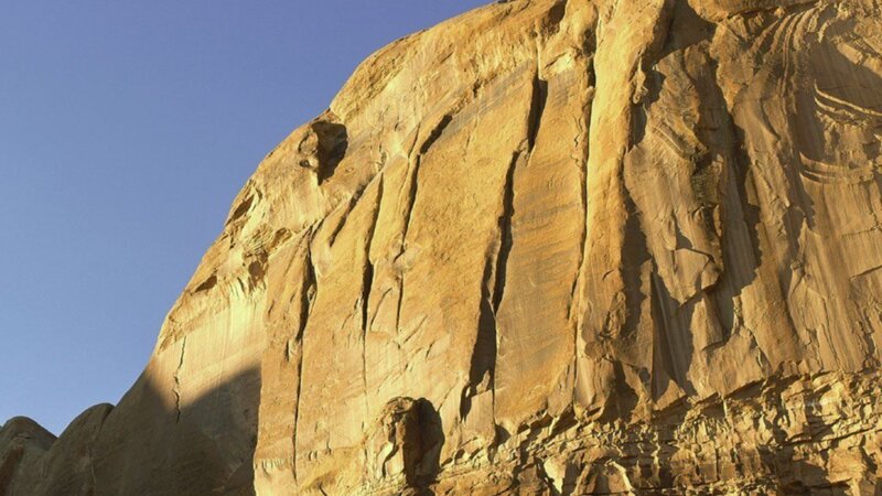 Rock Formation in Desert — Brown, Dramatic, Afternoon