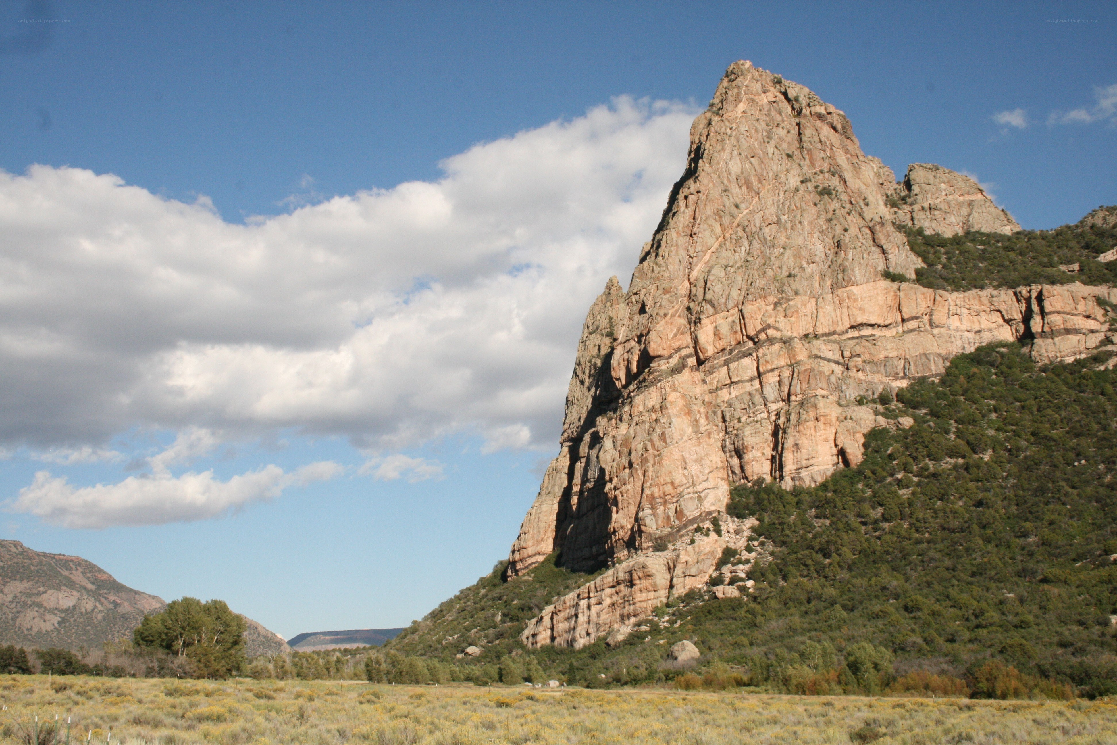 Rock formation in desert landscape