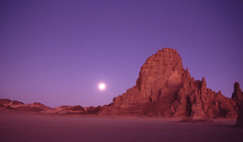 Rock Formation in Desert — Purple