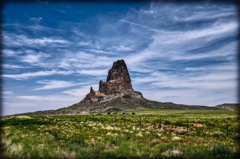 Rock Formation in Field — Blue