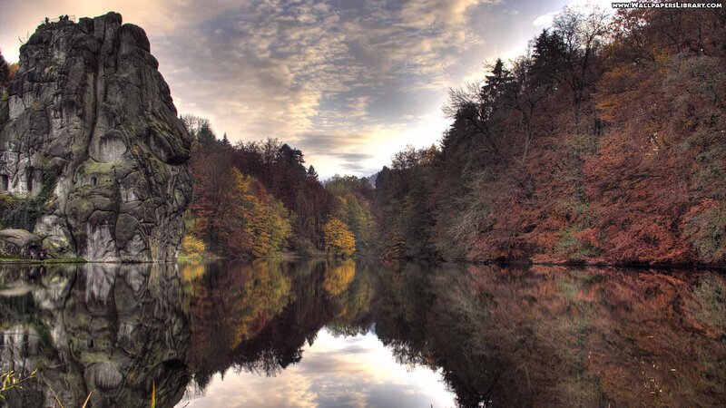 Rock Formation in Lake — Brown