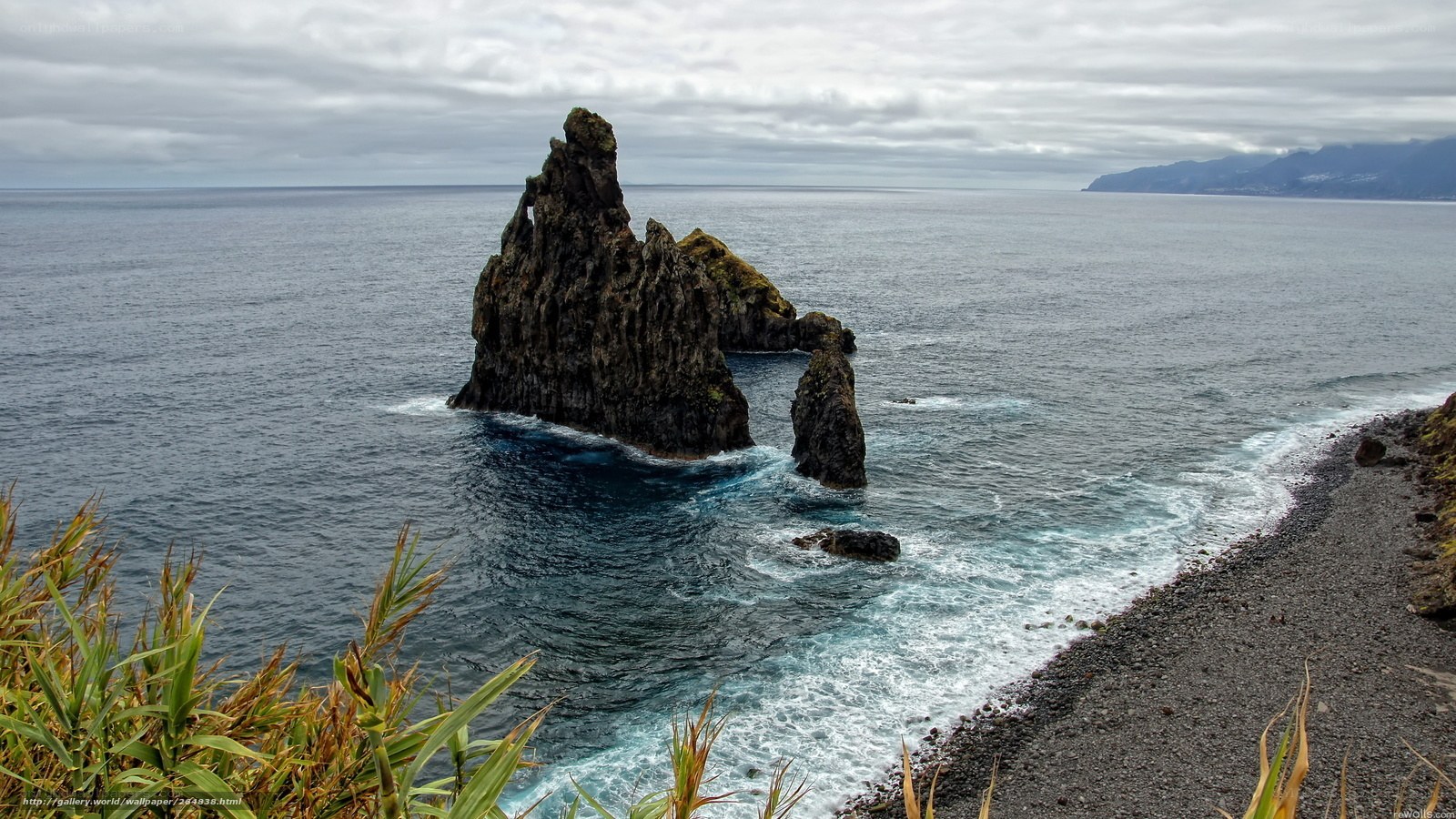 Rock formation in ocean