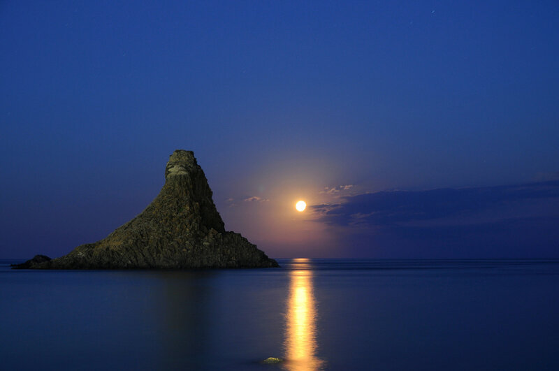 Rock Formation in Sea — Blue