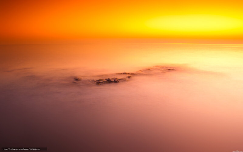 Rock Formation in Sea — Orange