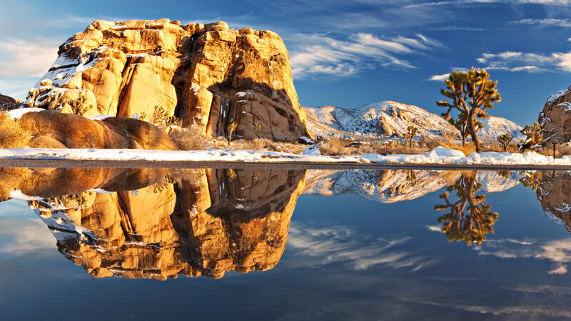 Rock Formation in Snow