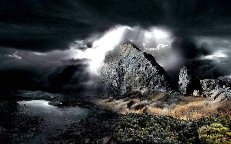 Rock Formation in Storm