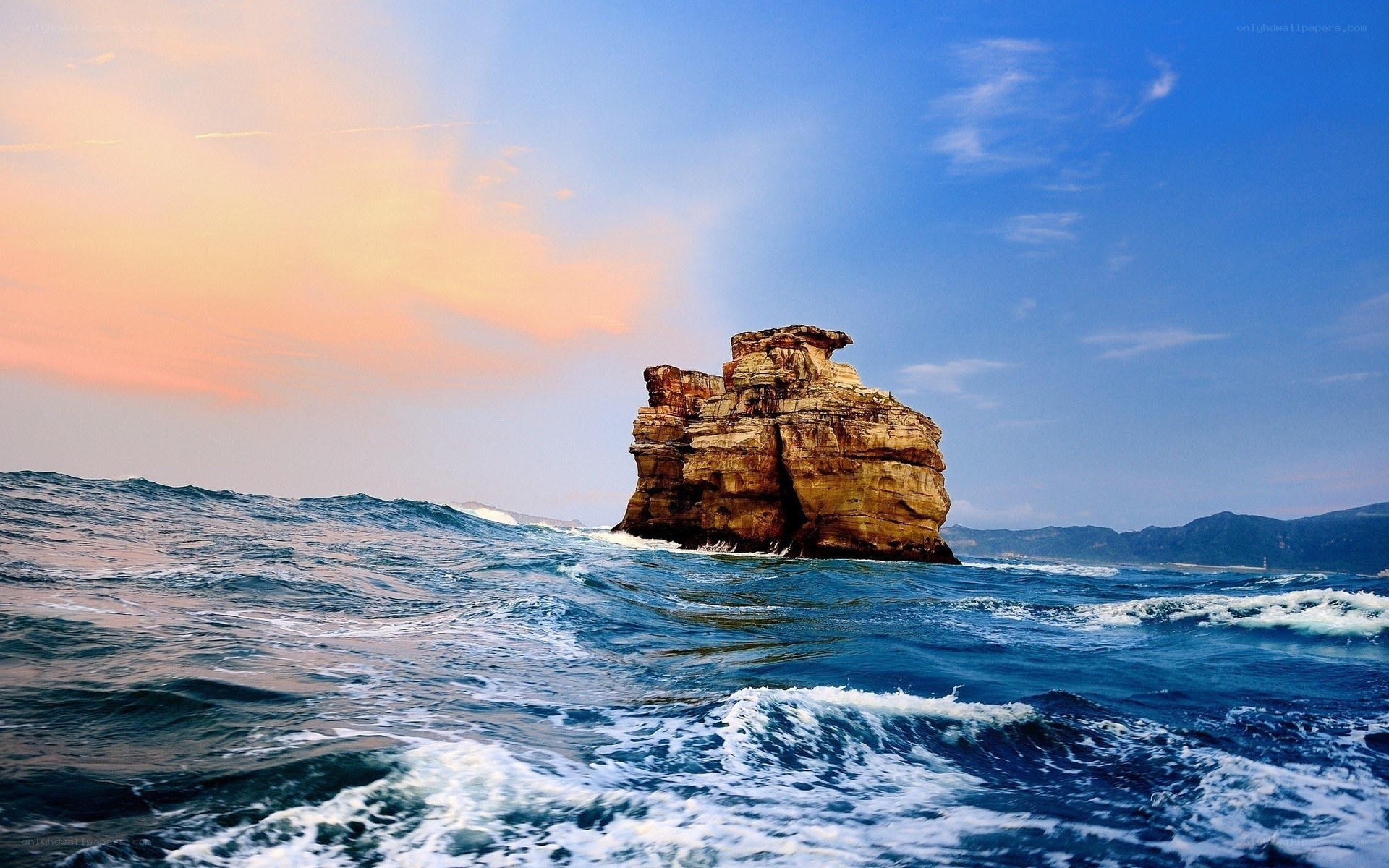 Rock formation in the ocean