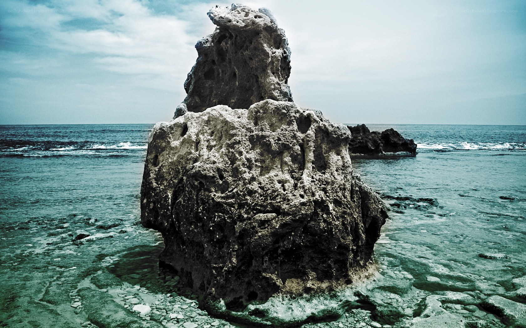 Rock formation in the ocean