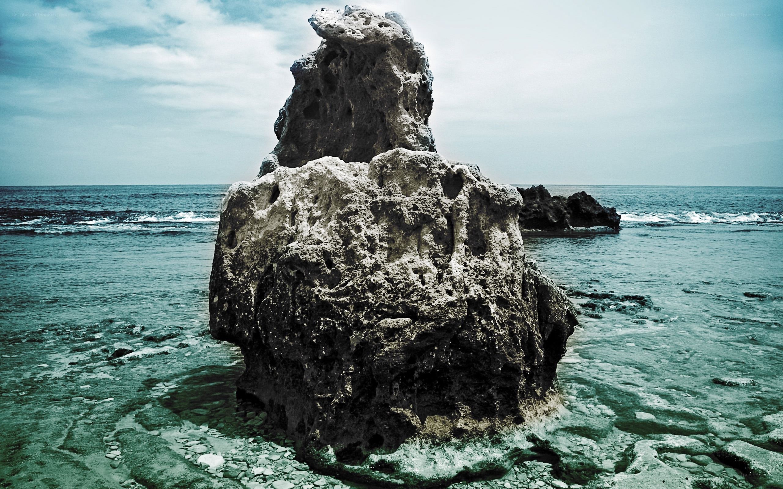 Rock formation in the sea