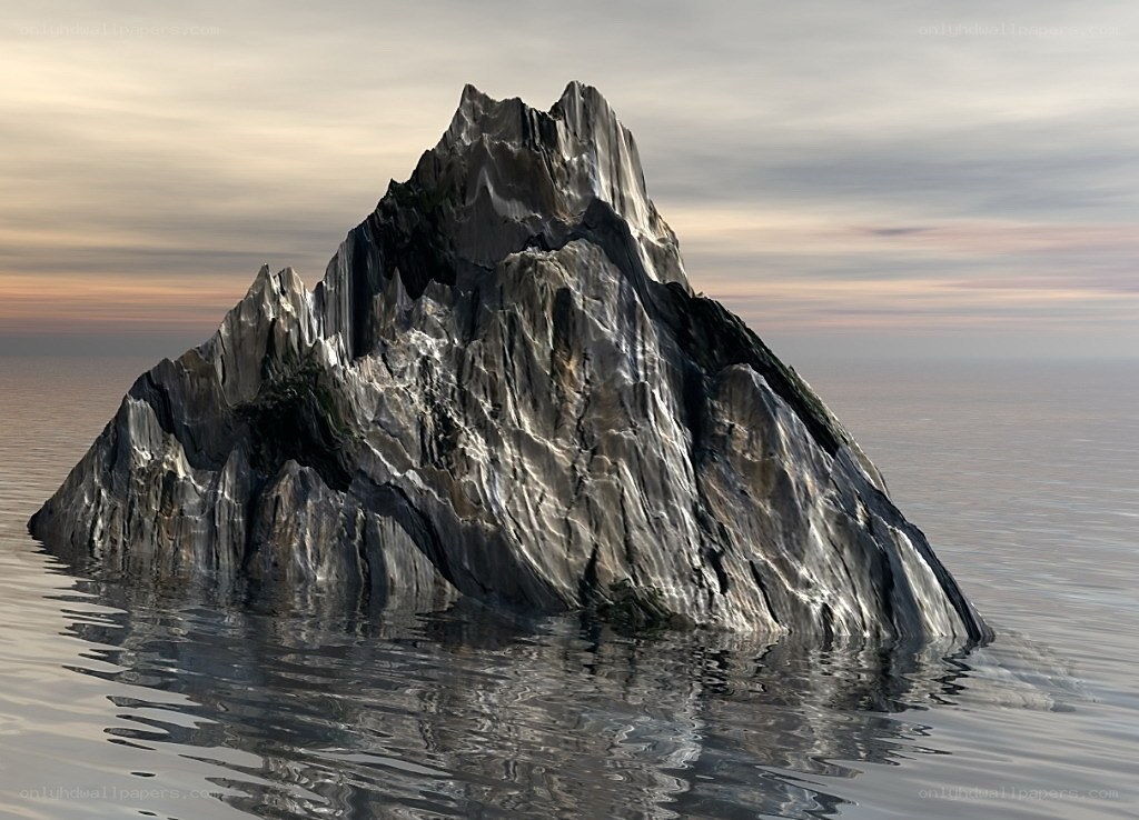 Rock formation in the sea