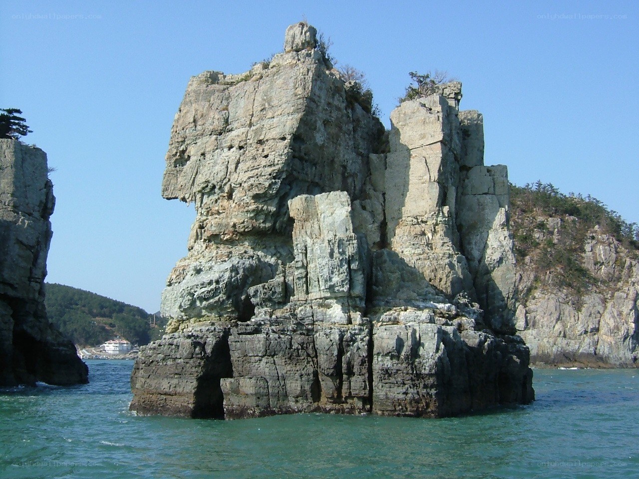 rock formation in the sea