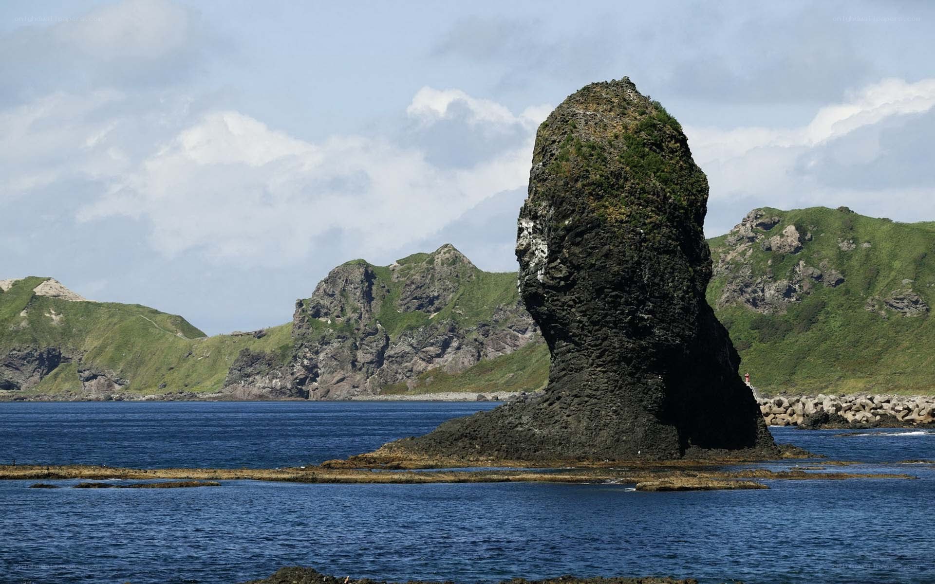 Rock formation in the sea