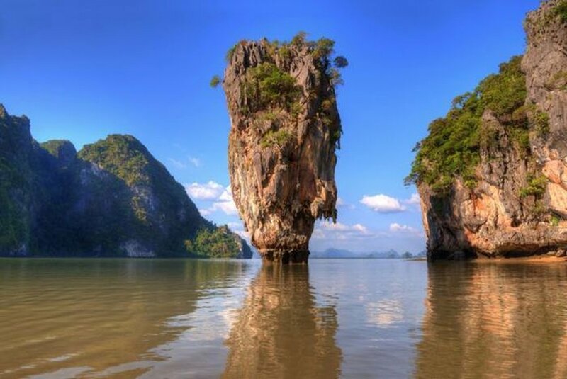 Rock Formation in Water — Blue, Serene, Afternoon