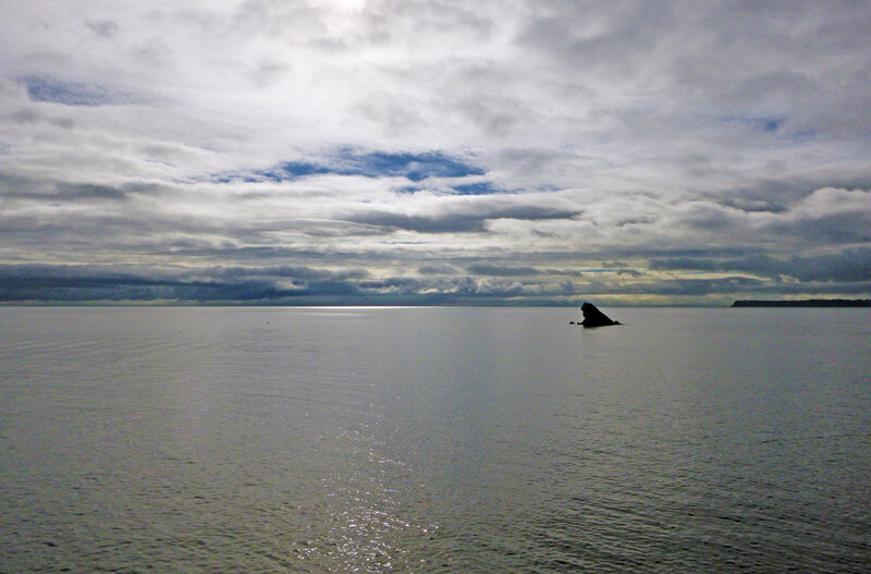 Rock Formation in Water — Gray