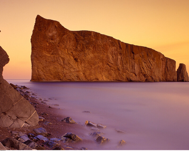 Rock Formation in Water — Orange, Serene