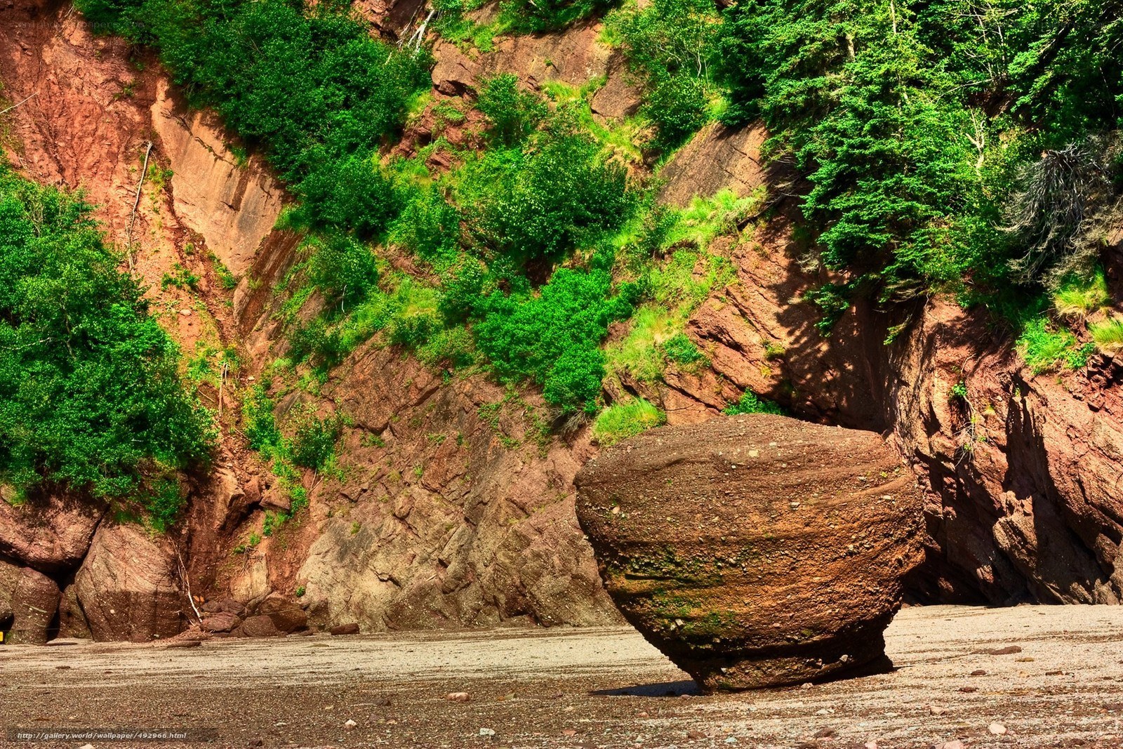 Rock formation on a beach