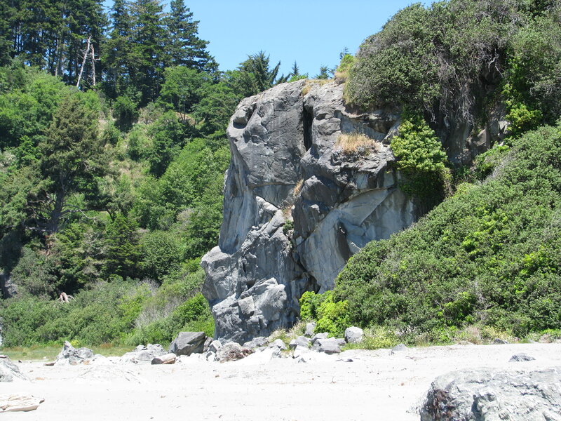 Rock Formation on Beach — Green