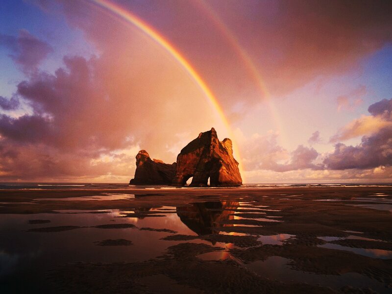 Rock Formation on Beach — Purple