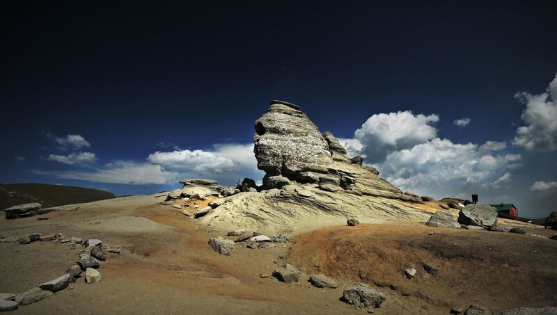 Rock Formation on Hill — Blue, Dramatic