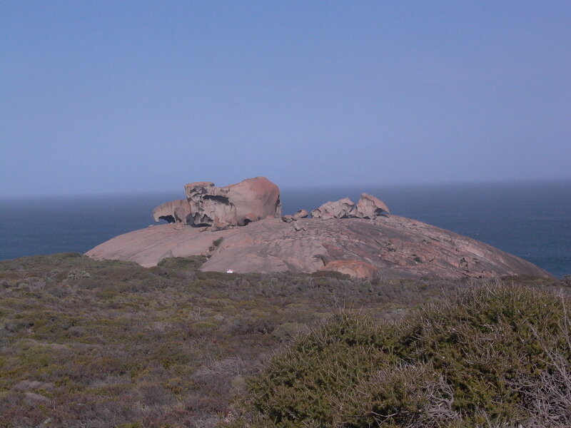 Rock Formation on Hill — Blue