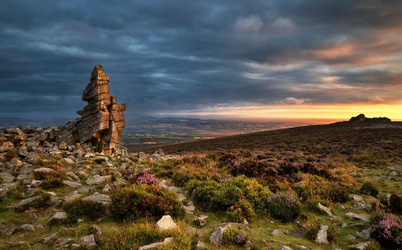 Rock Formation on Hillside — Purple