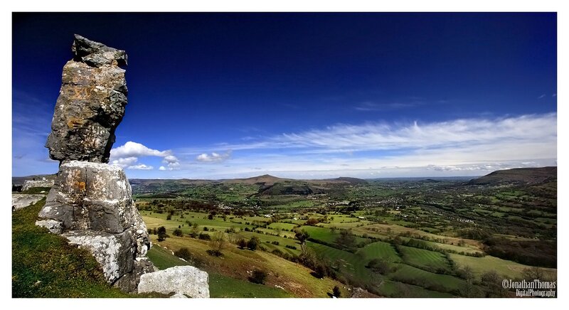Rock Formation on Hilltop — Blue