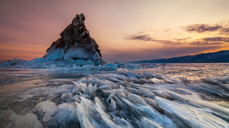 Rock Formation on Ice — Orange