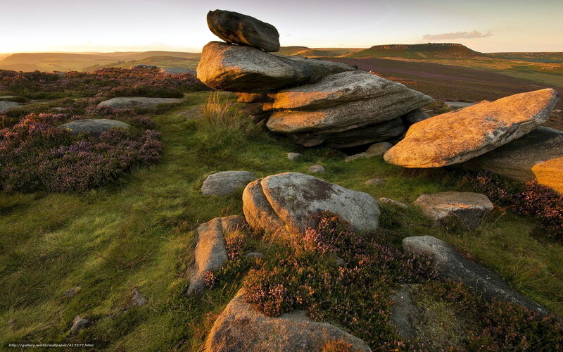 Rock Formation on Moorland — Green