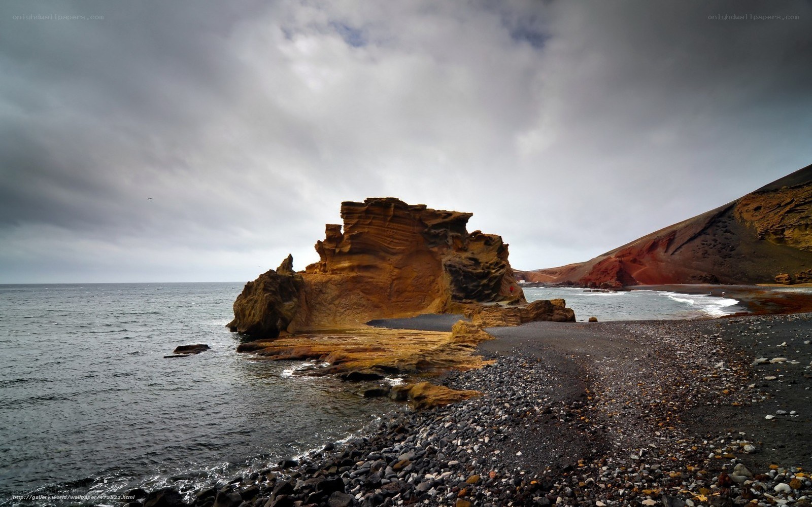 Rock formation on volcanic beach