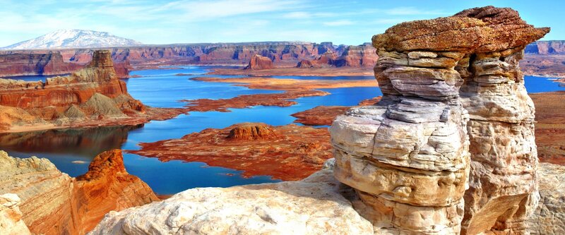 Rock Formation over Lake