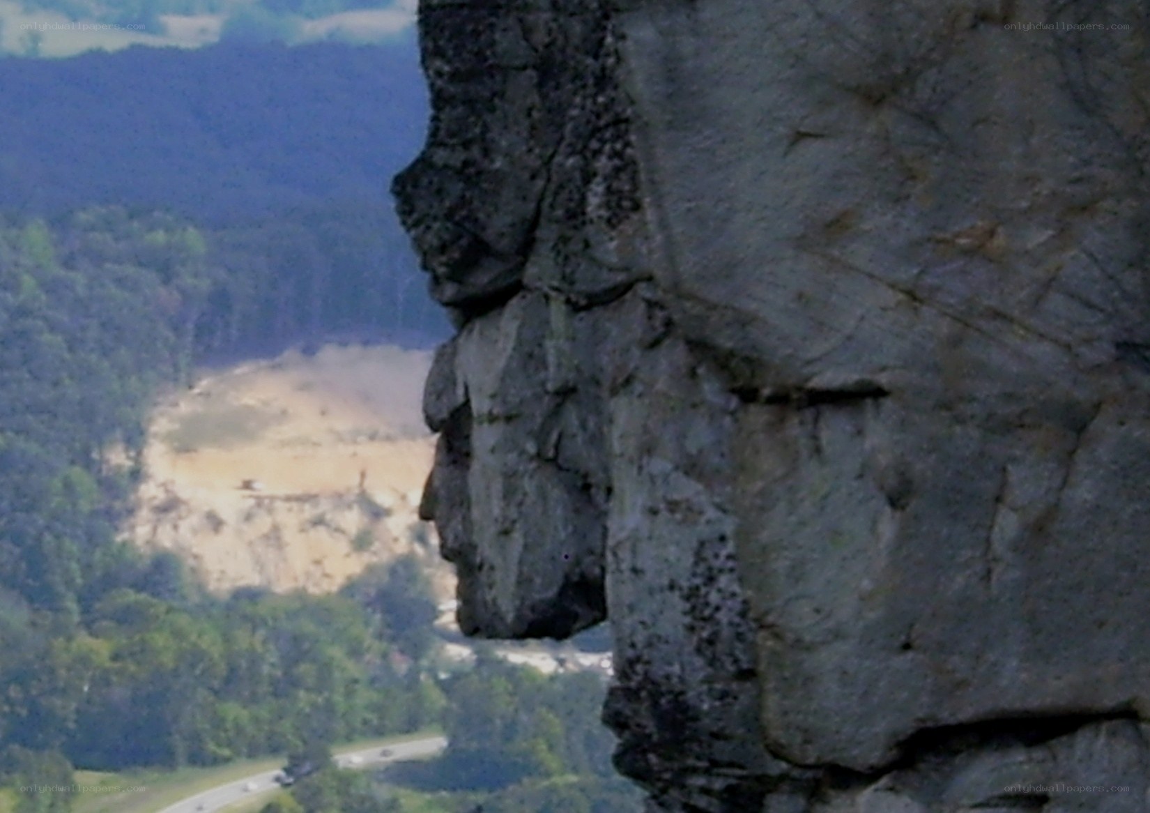 rock formation overlooking valley
