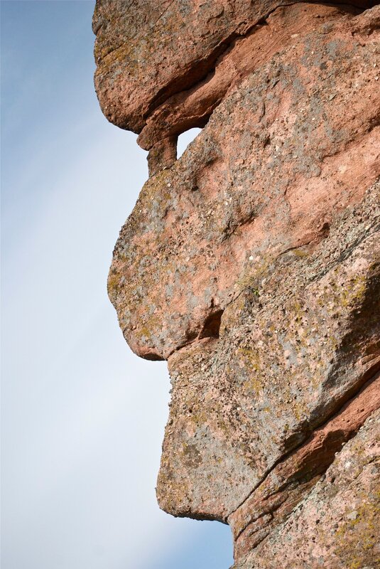 Rock formation resembling a face