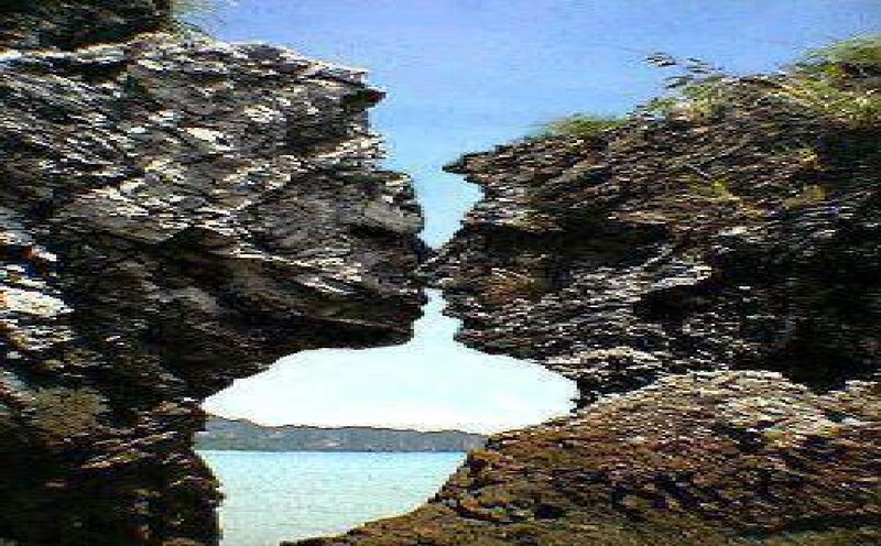 Rock Formation Resembling Faces