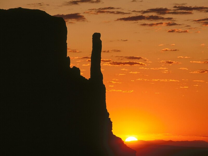 Rock Formation Silhouette — Orange