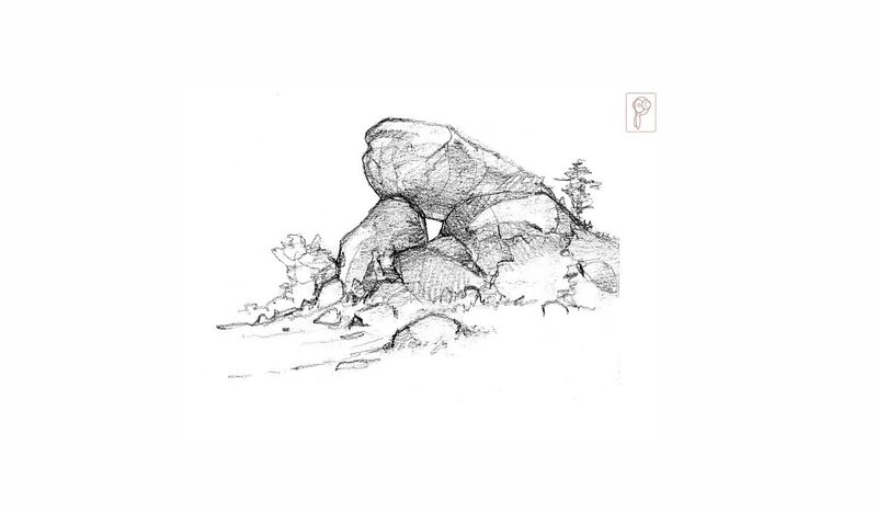 Rock Formation Sketch — Black