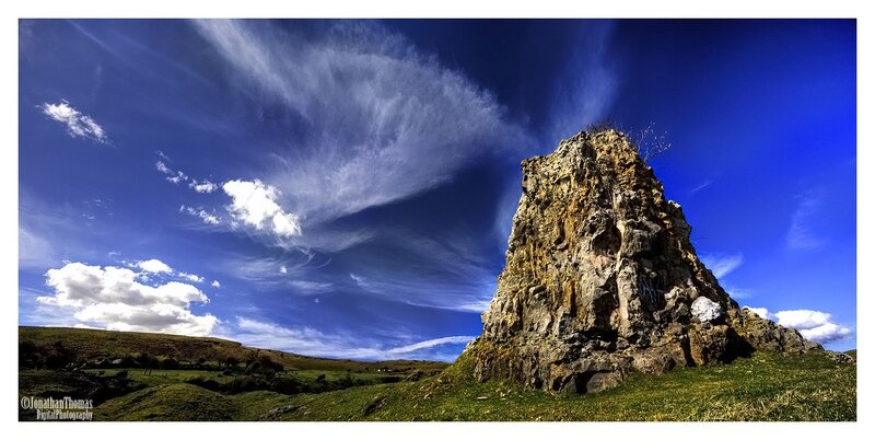 Rock formation under blue sky