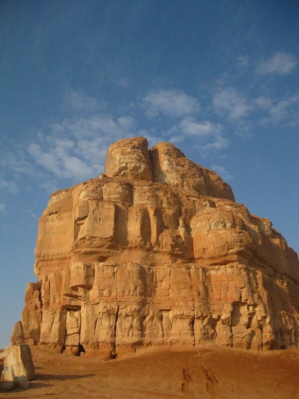 Rock formation under blue sky