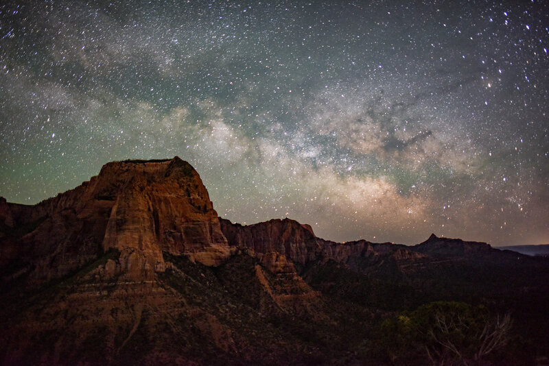 Rock Formation under Stars — Black, Serene, Night, Photograph, Milky Way