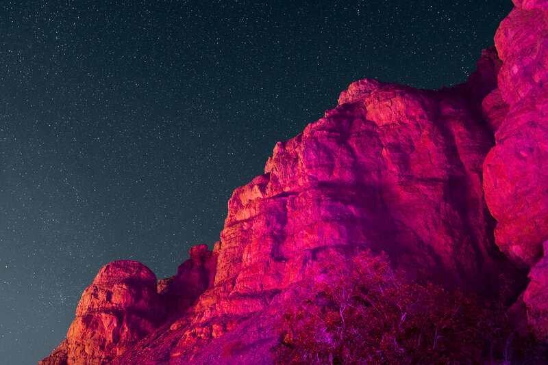 Rock Formation under Stars — Pink