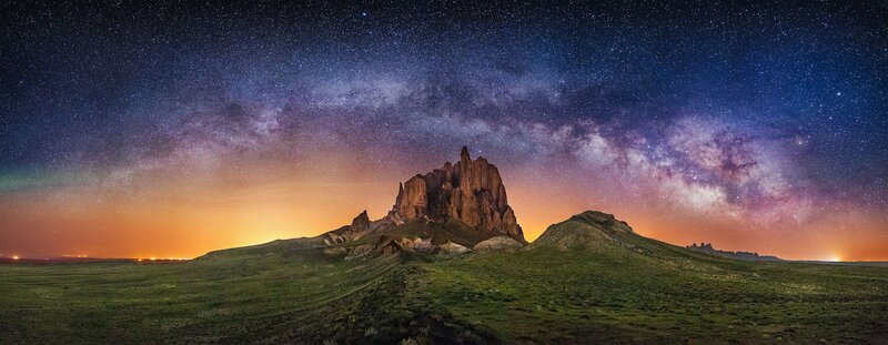 Rock Formation under Stars — Purple, Serene