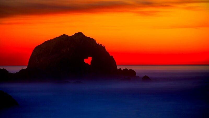 Rock Formation with Arch — Red
