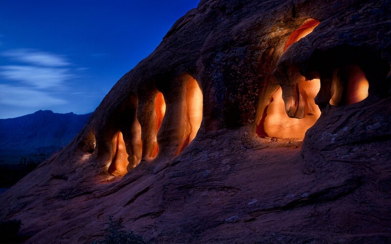 Rock Formation with Caves — Blue