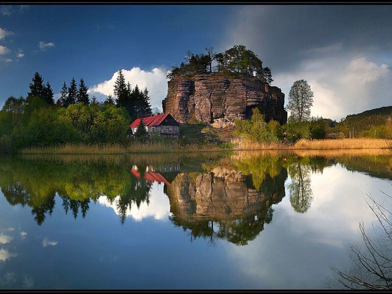 Rock Formation with House