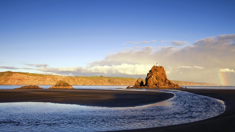 Rock Formation with Lighthouse